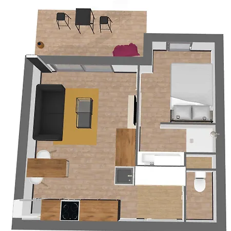 Au Petit Velo De - Balcon, Vue Panoramique & Parking Gratuit דירה